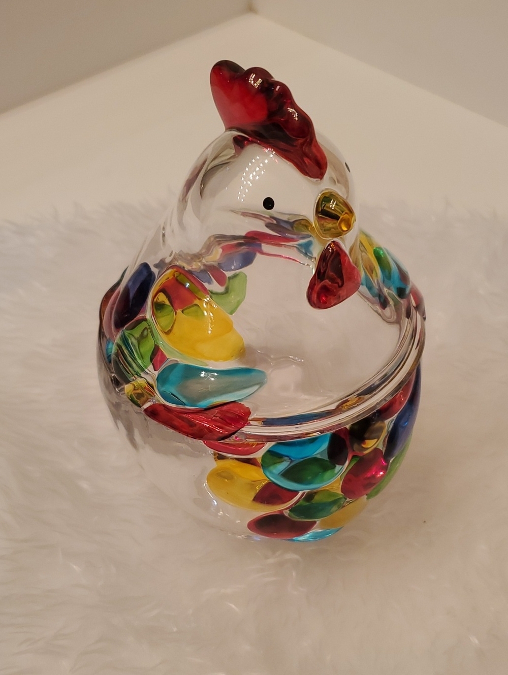 Colorful Gourmet Kitchen Rooster Glass Jar